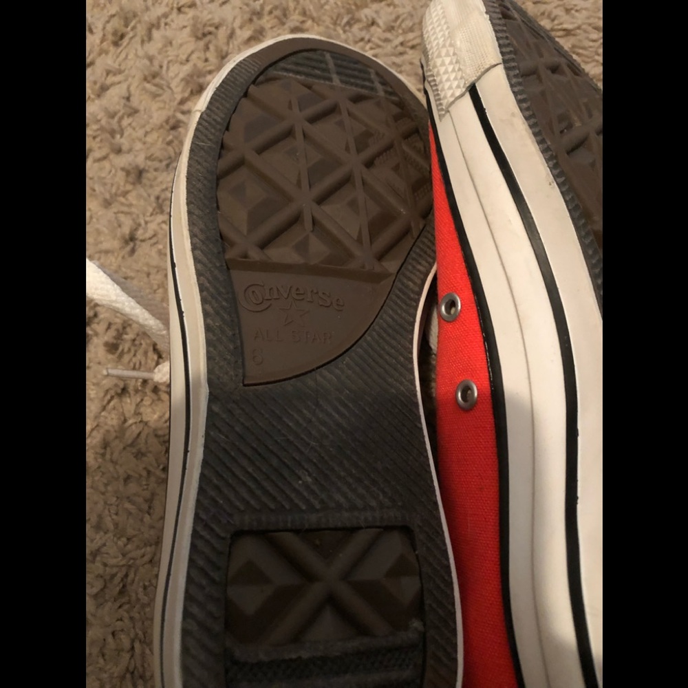 Bright orange converse shoes